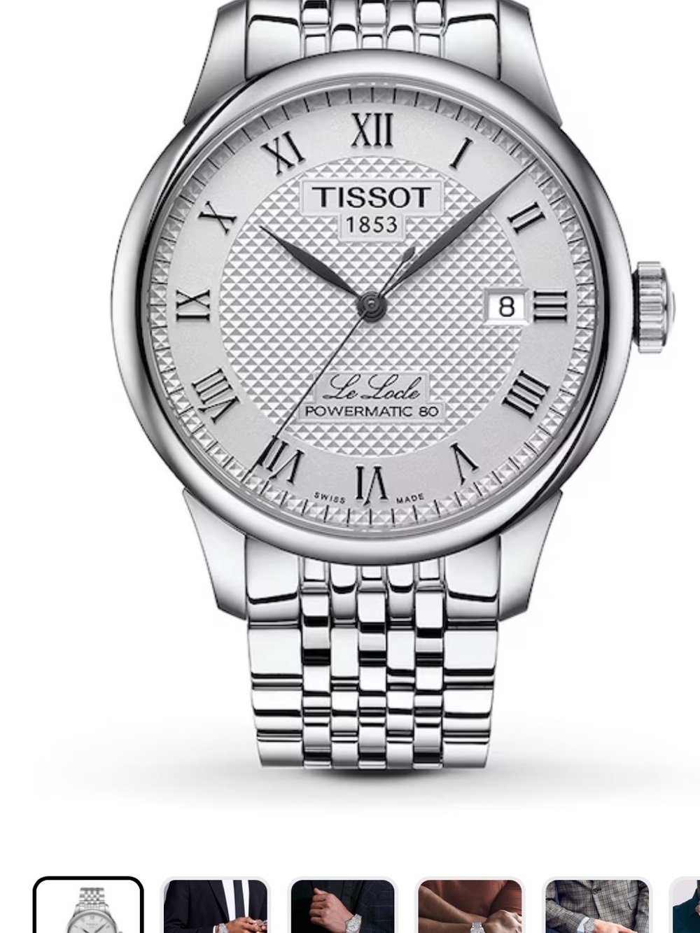 Tissot Silver Stainless Steel Men's Watch with Roman Dial